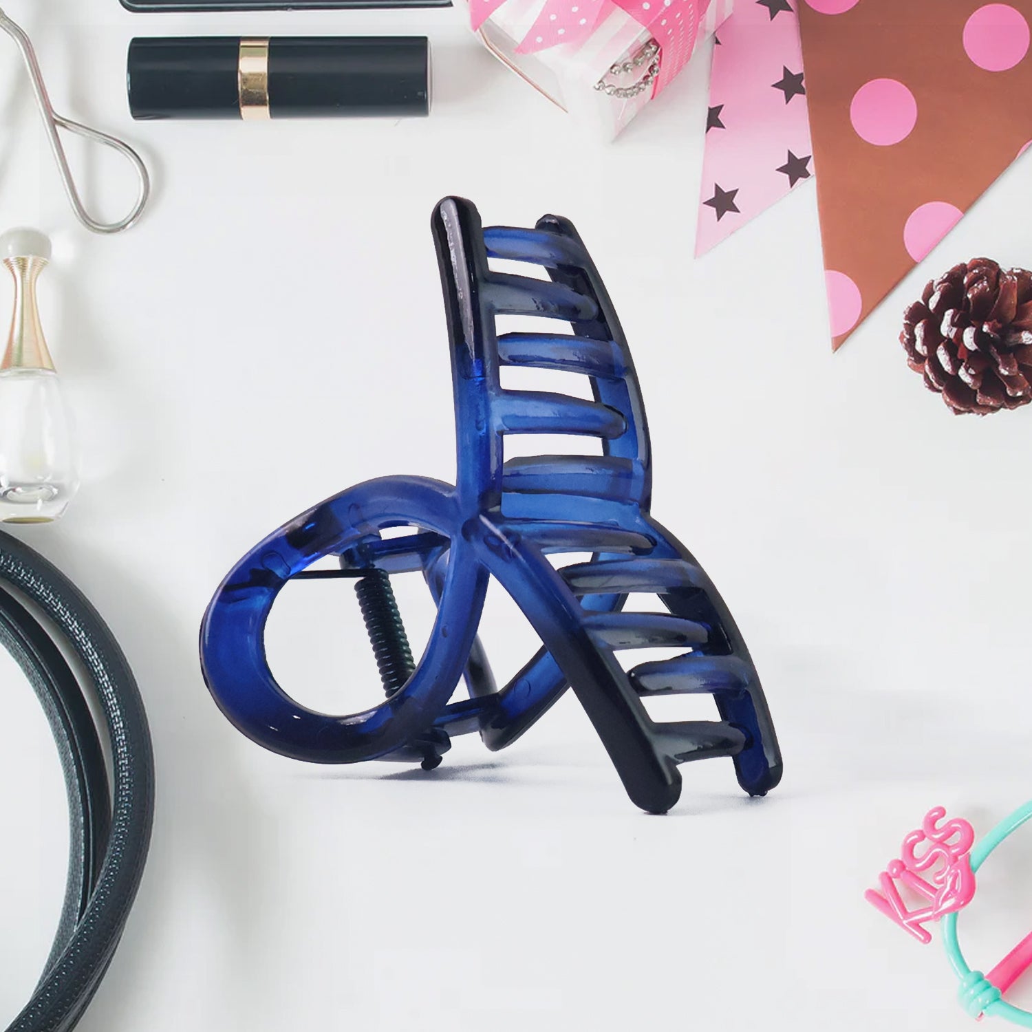 Plastic Hair Clamp Grip, Simple Matte Hair Barrette Clamp (12 Pc / Mix Design) Plastic Hair Clamp Grip, Simple Matte Hair Barrette Clamp (12 Pc / Mix Design)